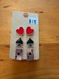 Poker 3 piece set of Earrings