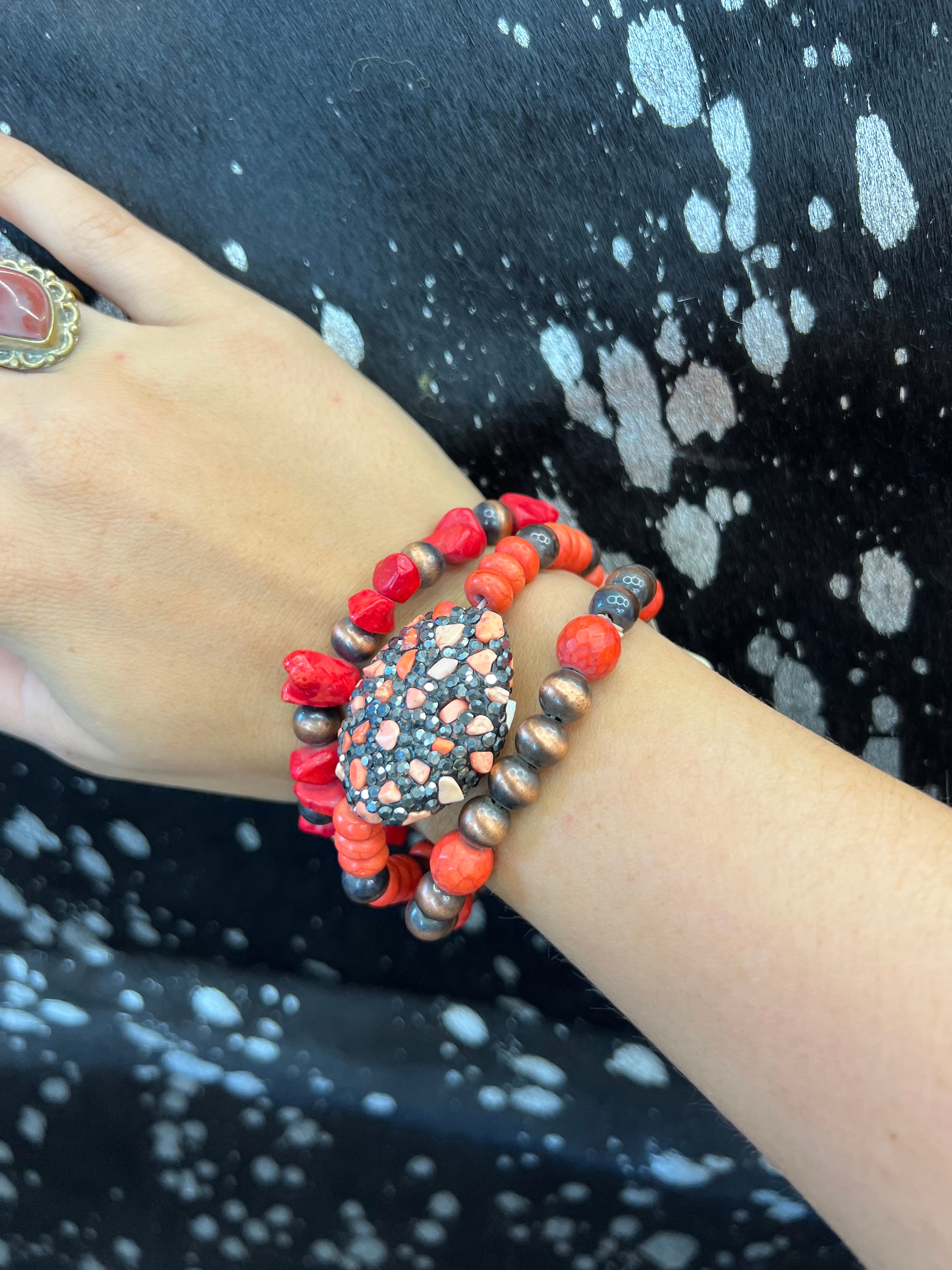 Red Stacked Bracelet