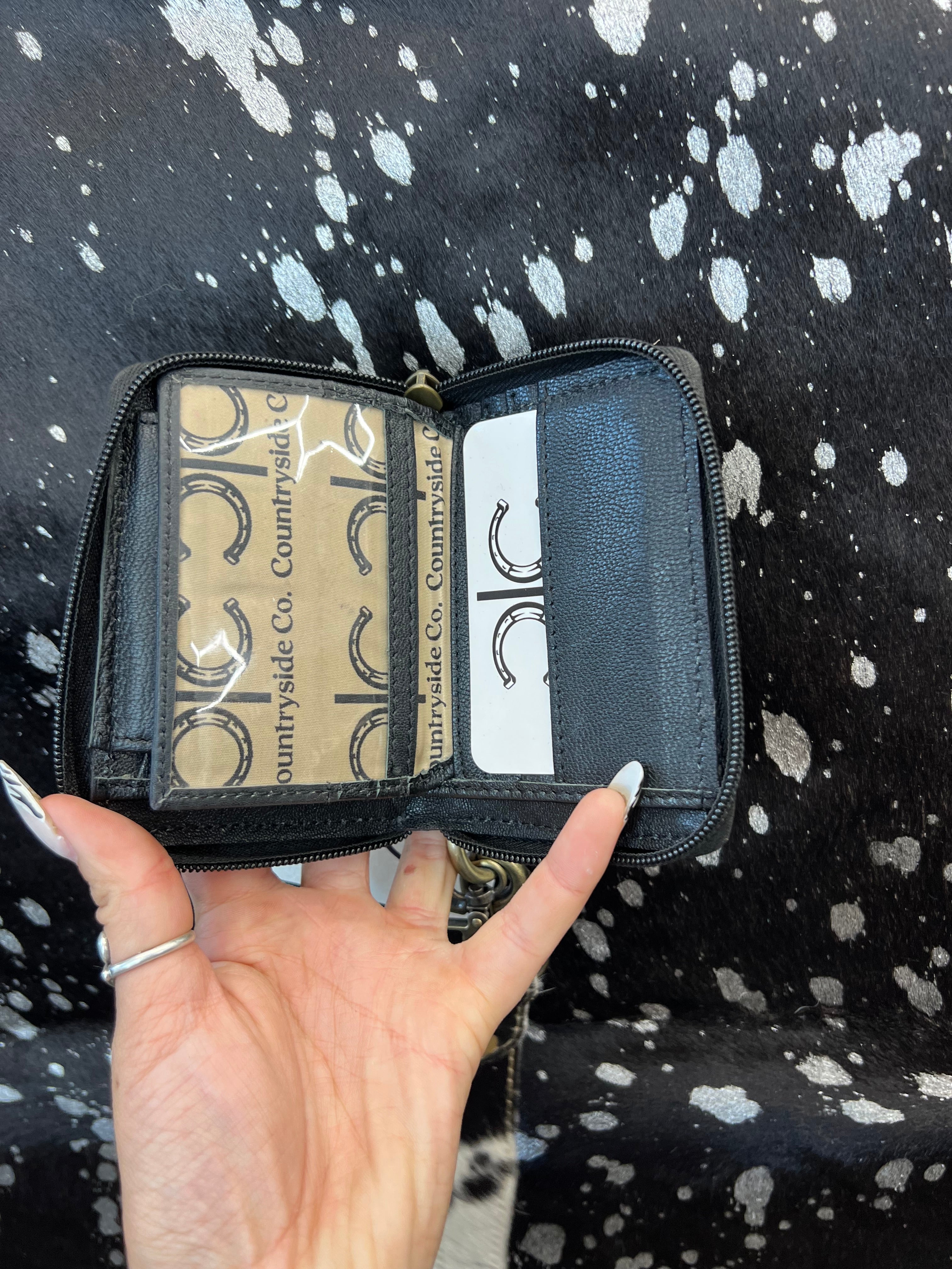 Teal Checkered Wristlet
