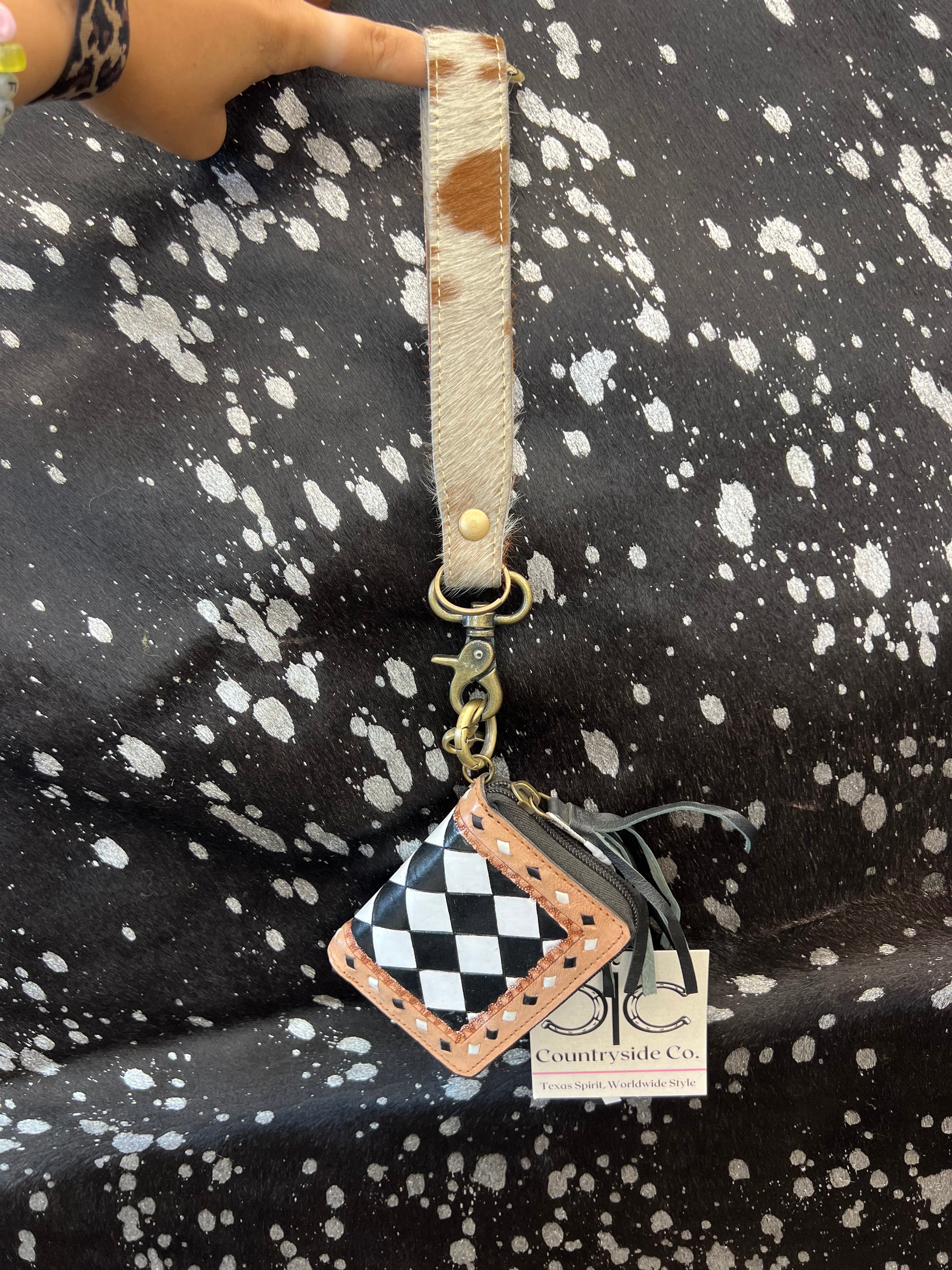 Wristlet Checkered Wallet