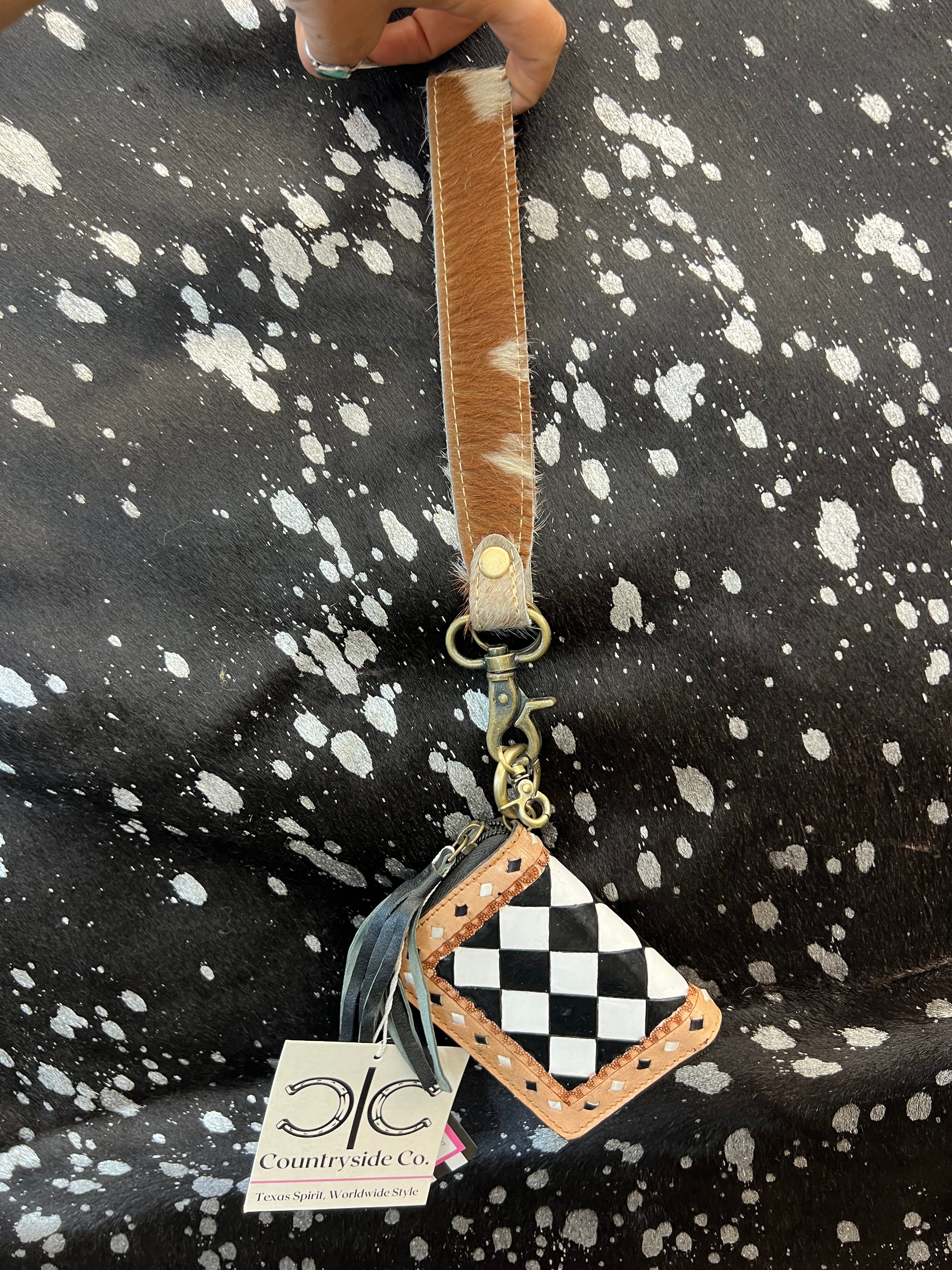 Wristlet Checkered Wallet