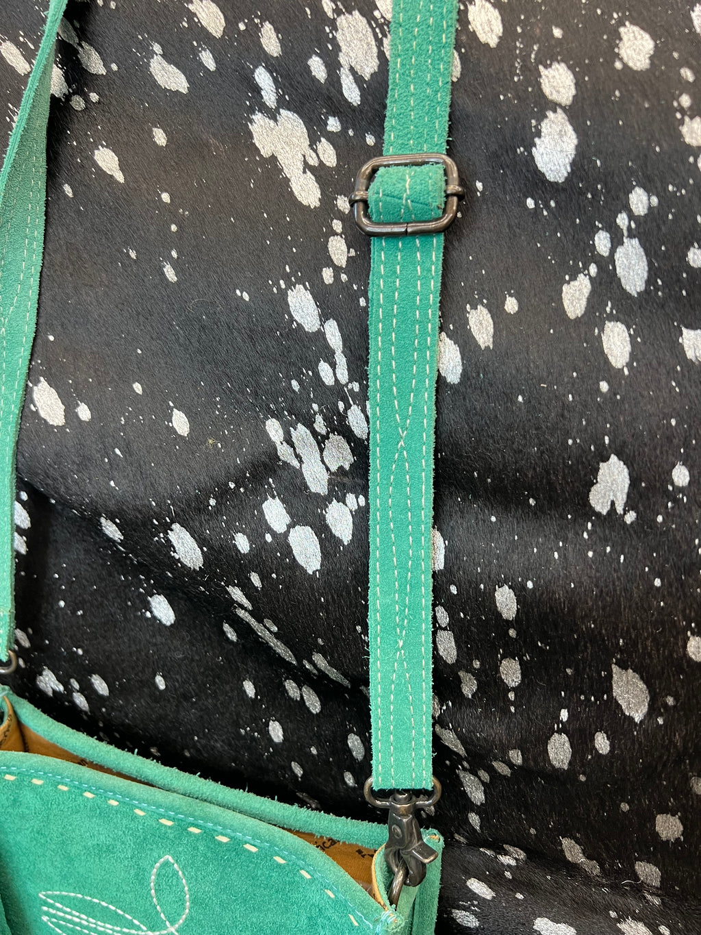 Teal Boot Stitch Bag