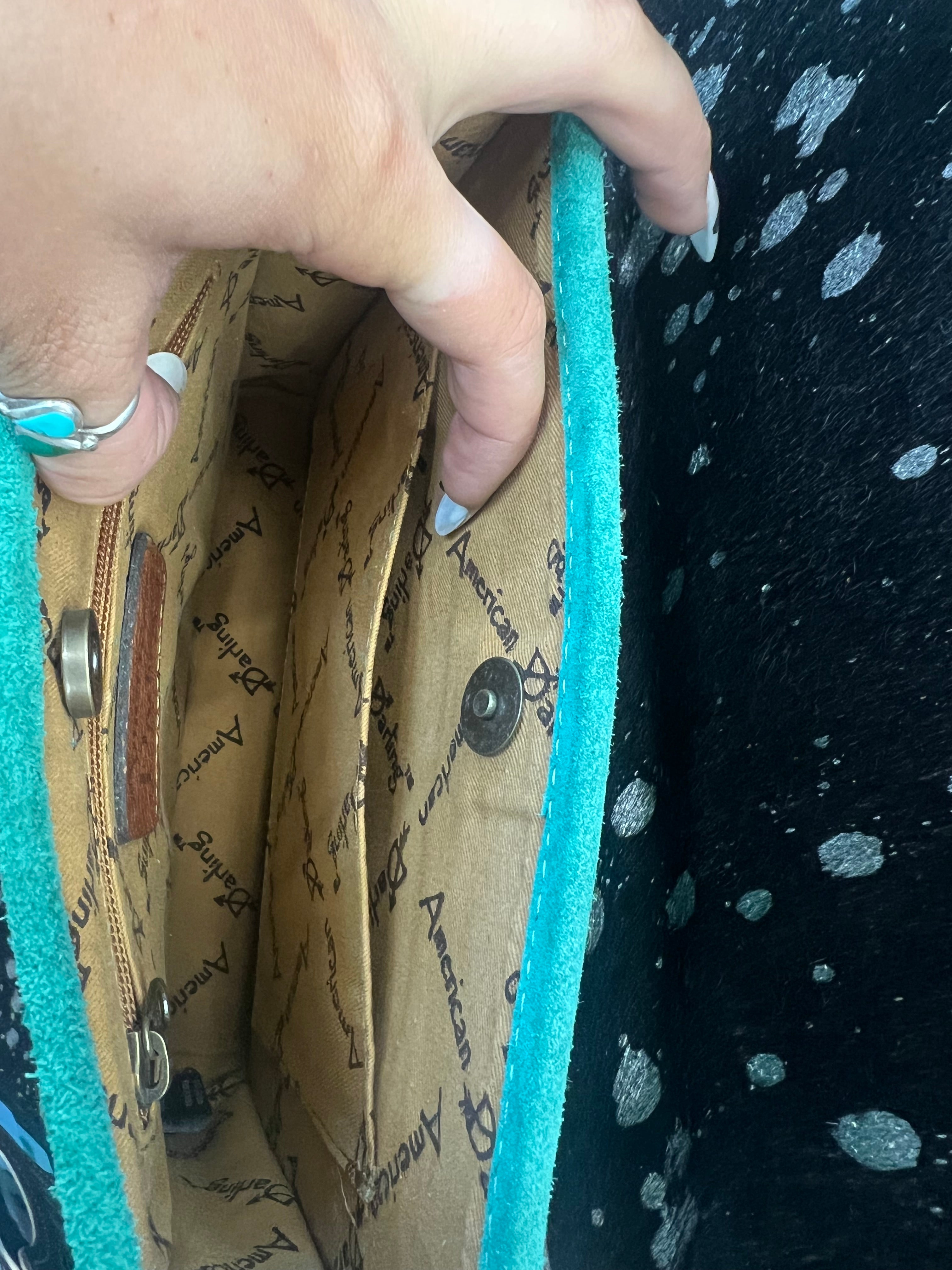 Teal Boot Stitch Bag