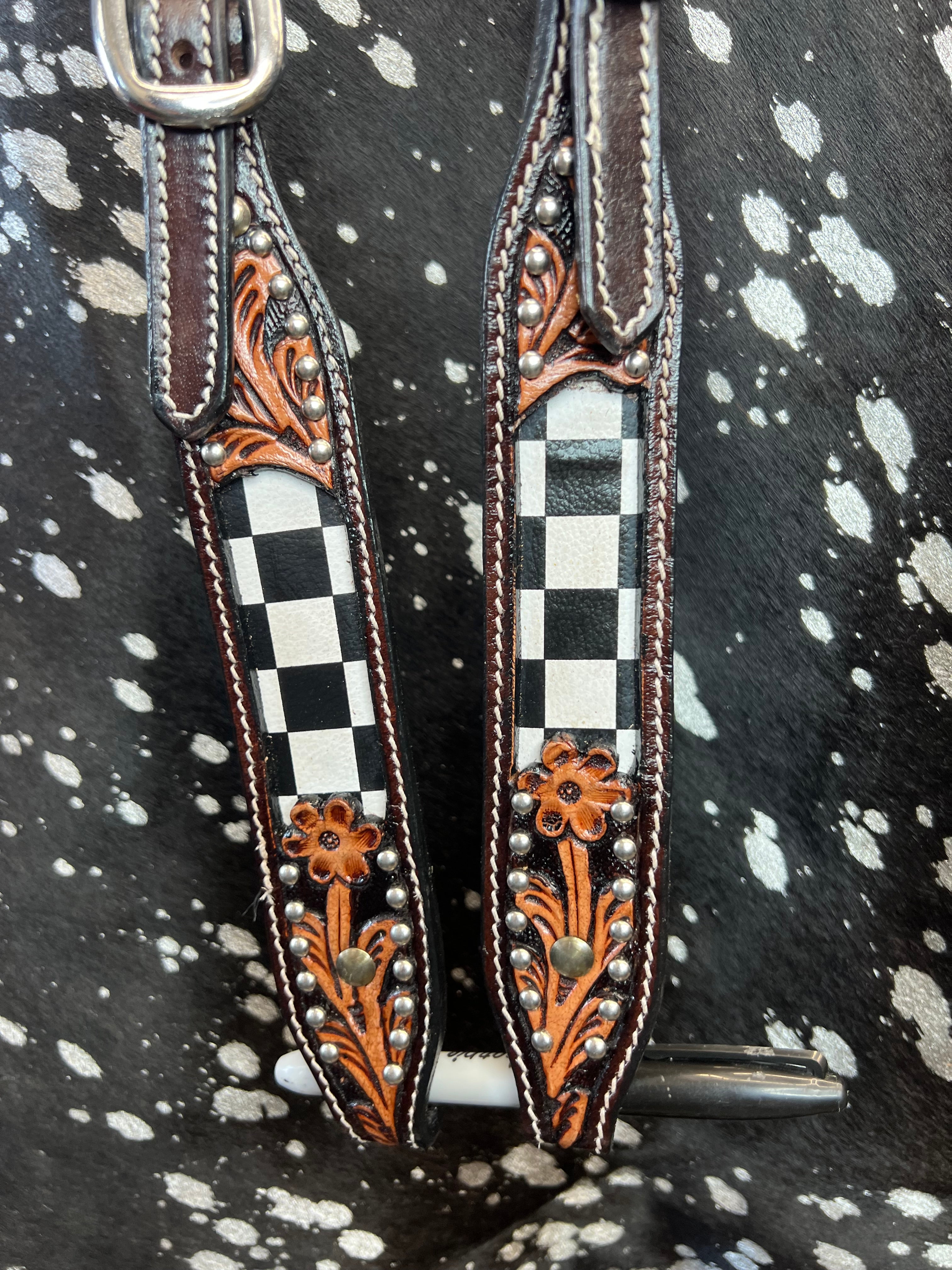 Checkered Print Headstall