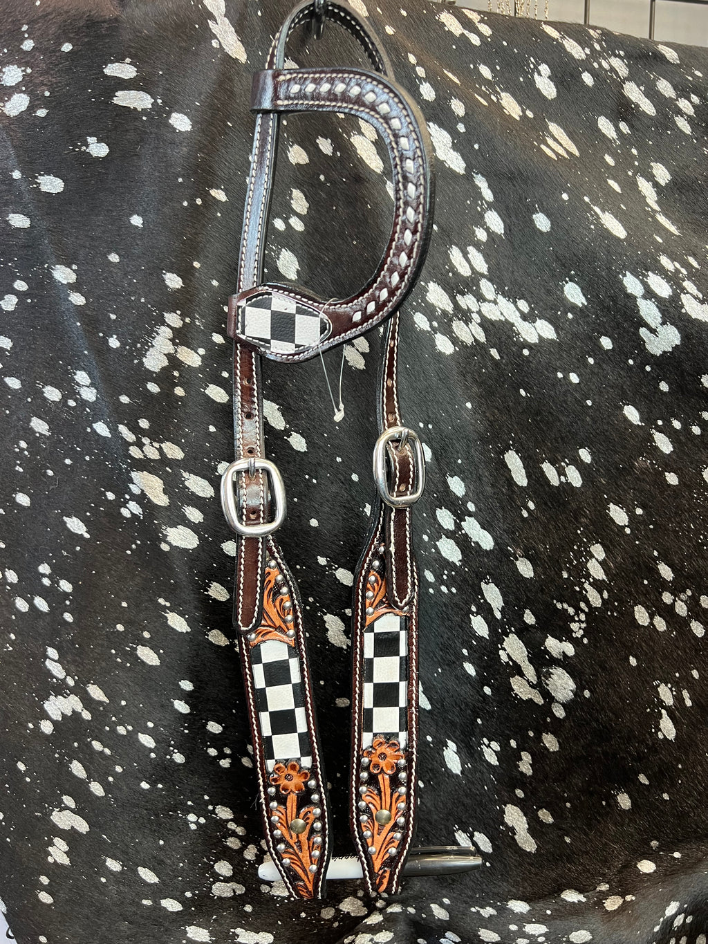 Checkered Print Headstall