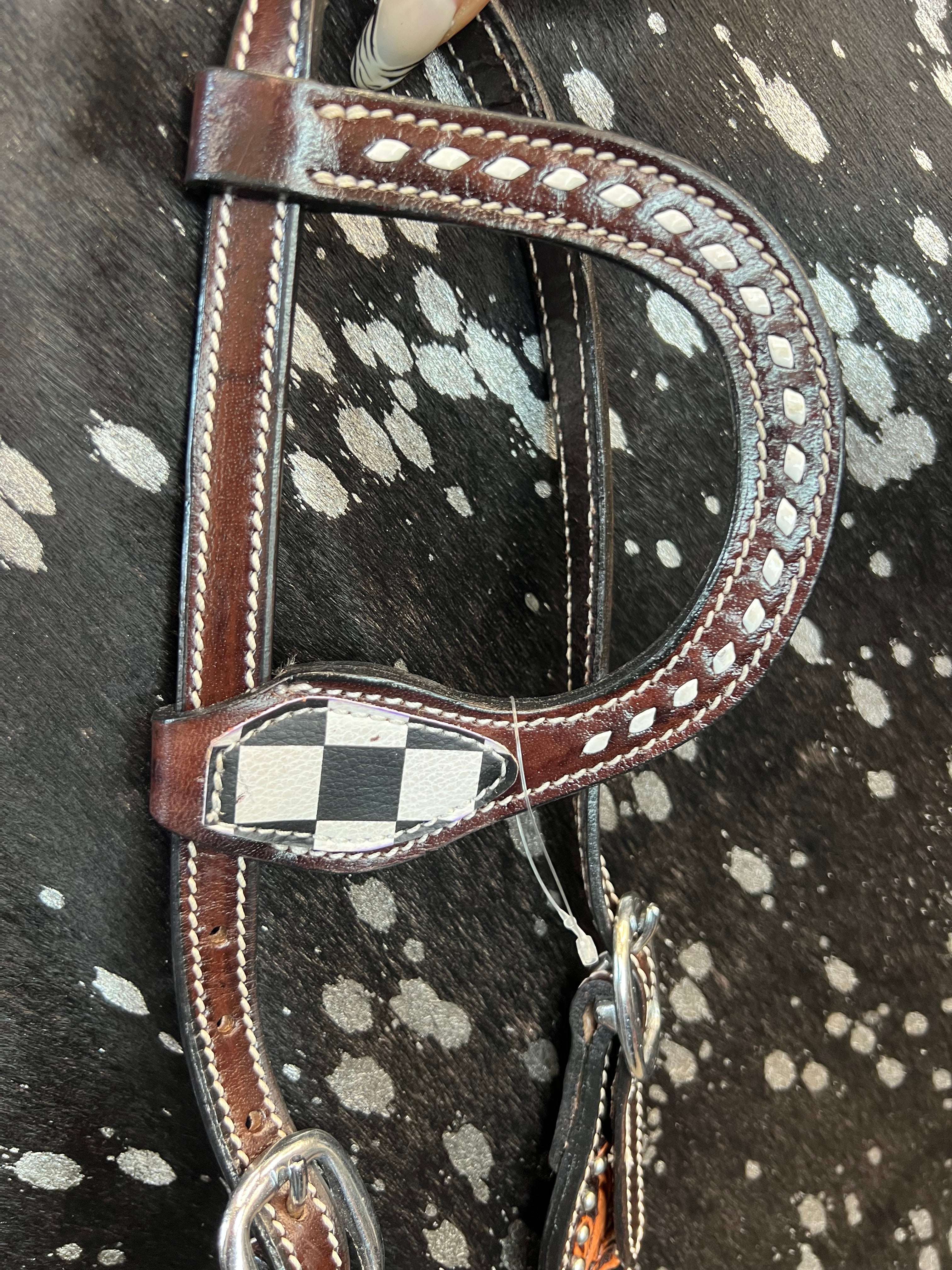 Checkered Print Headstall