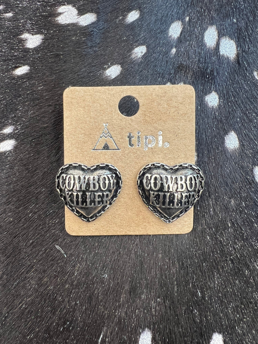 Cowboy Killer Heart Earrings