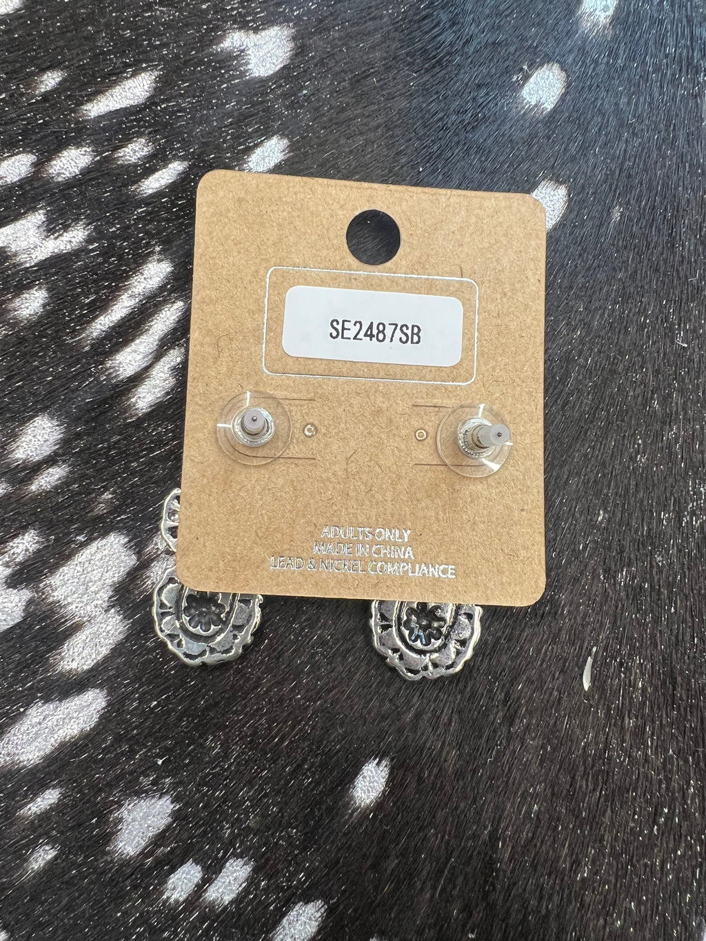 Oval Concho Earrings