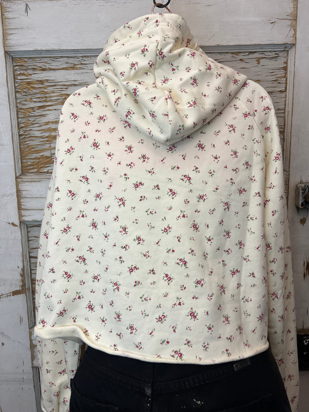 Cropped Zip Hoodie with Horse Print - Rose Ranch