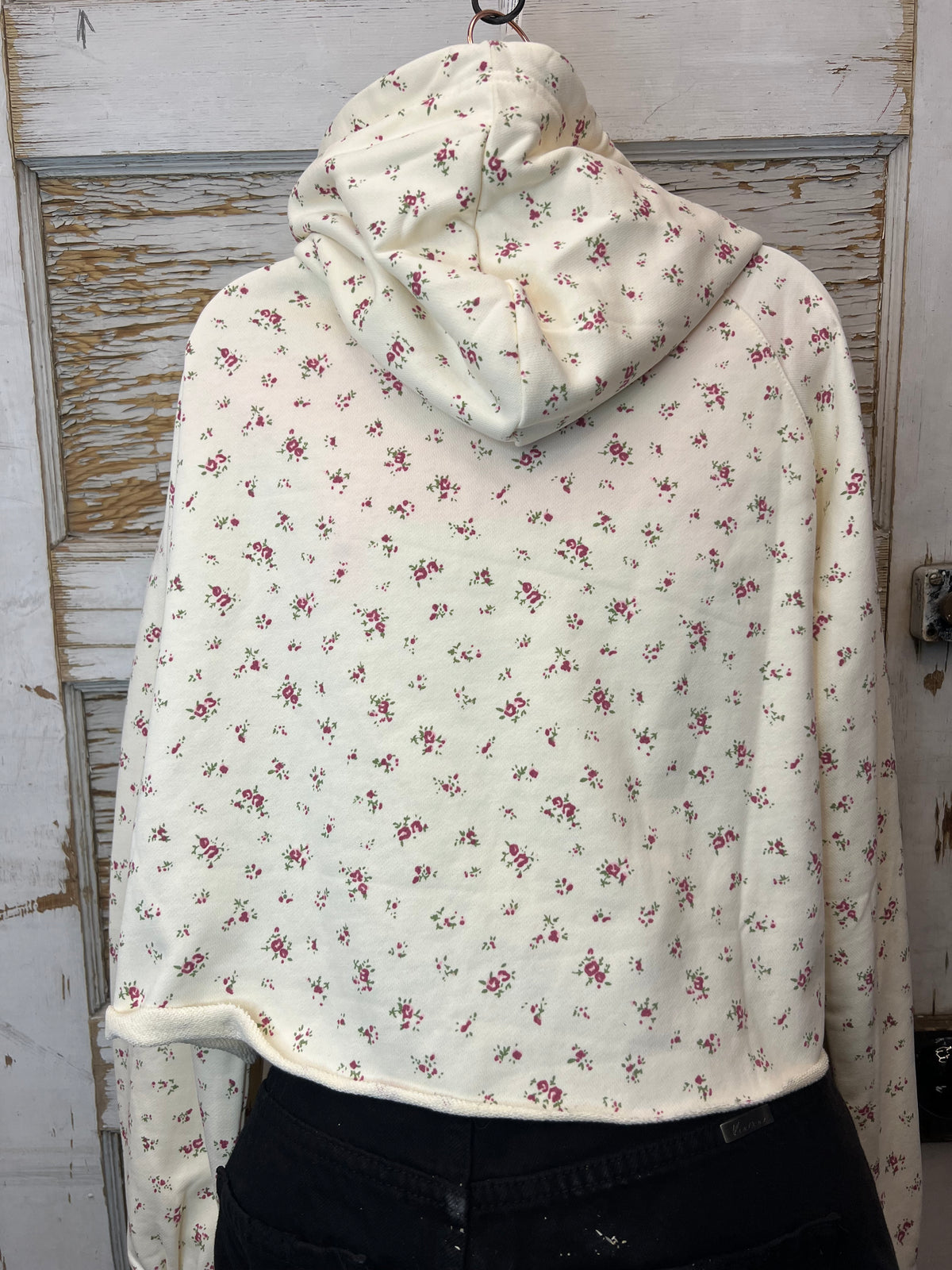Cropped Zip Hoodie with Horse Print - Rose Ranch