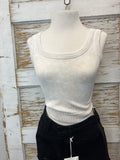 Cream Ribbed Tank Top