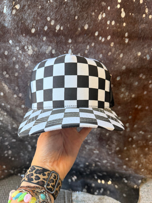 Checkered Print Baseball Cap