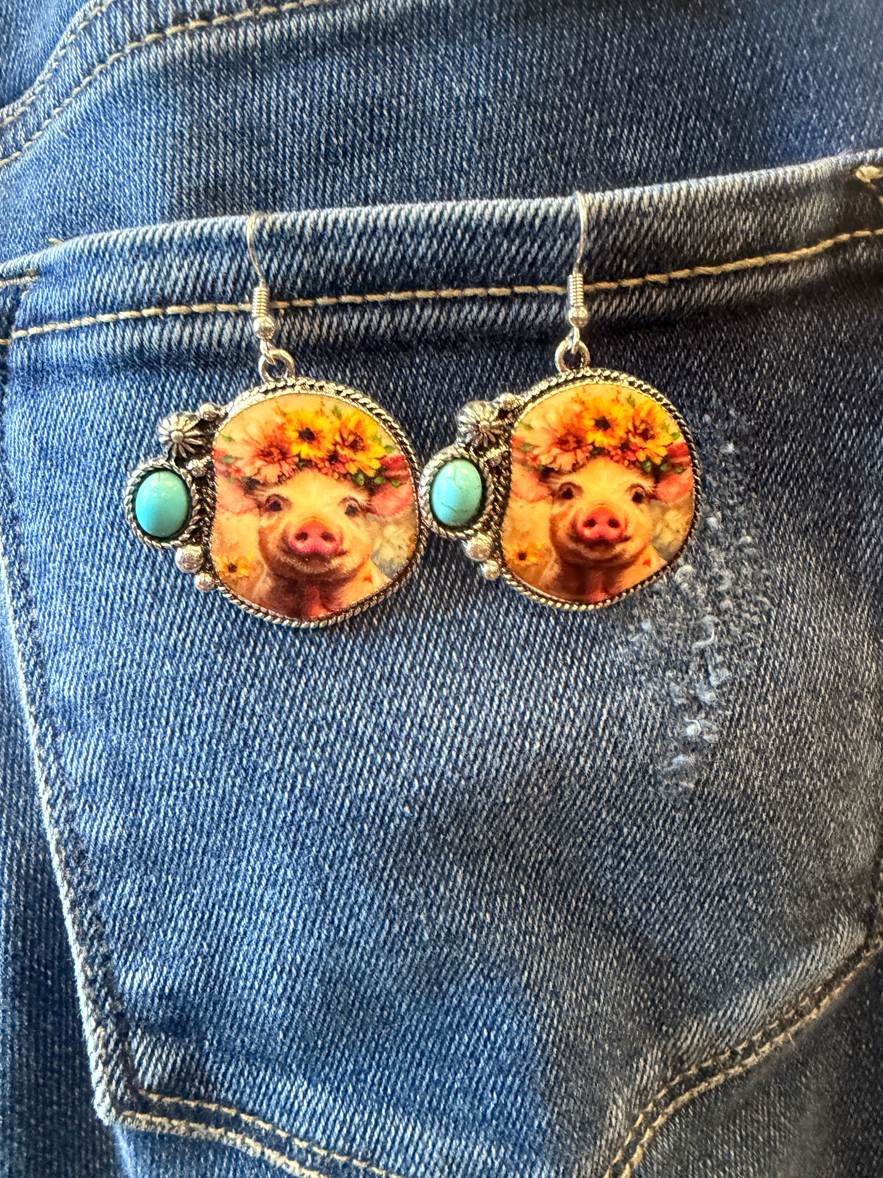 Cute Pig With Flower Crown