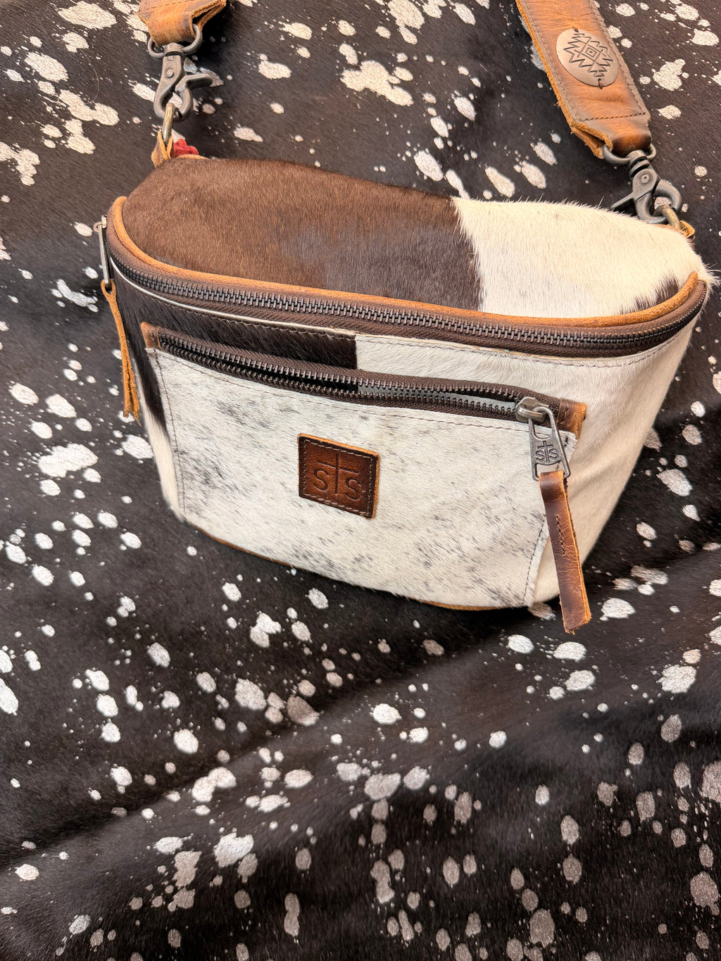 Cowprint Cross Body Bag