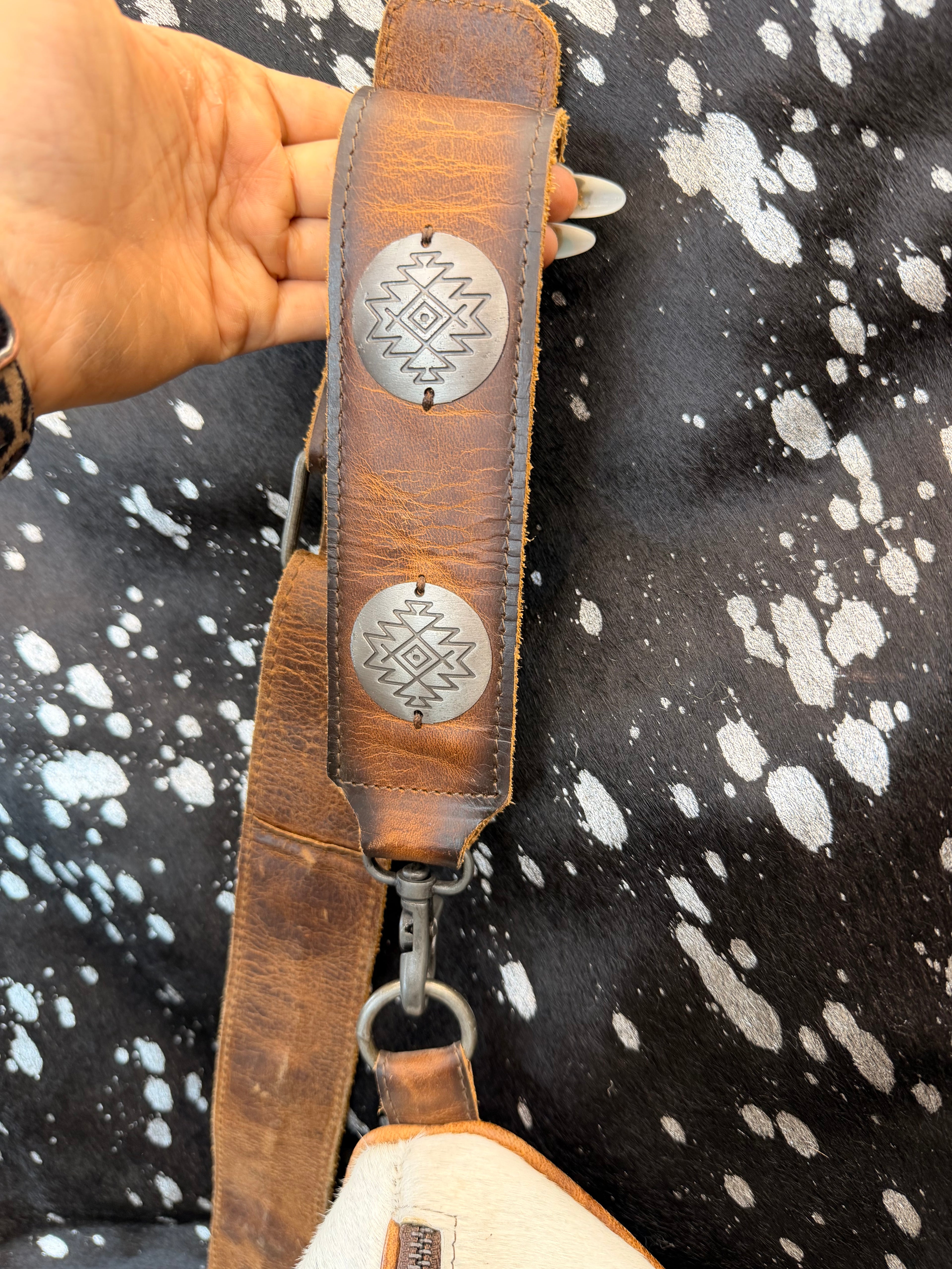 Cowprint Cross Body Bag