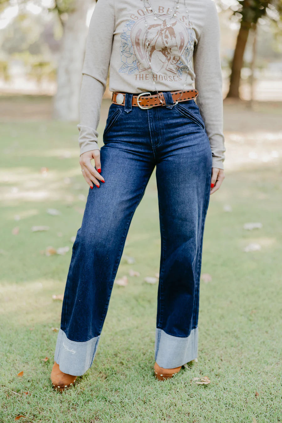 Rodeo Quincy Horseshoe Wide Leg Jeans