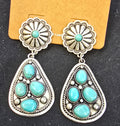 Tear drop faux turquoise earrings